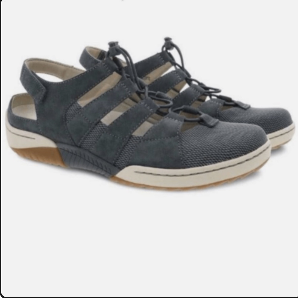 Dansko Riona Fisherman Sandal Slate Suede Mesh Sz‎ 38